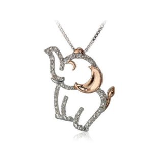 Lančić u srebrnoj boji s pkristalnim privjeskom u obliku slona Poklon za sreću