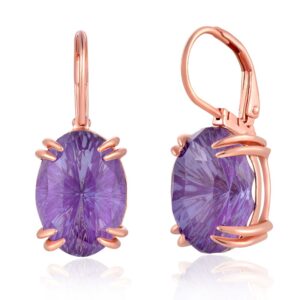 Naušnice s ljubičastim kristalom