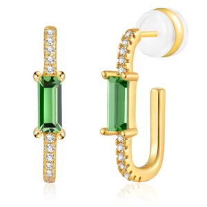 elegantne naušnice sa zelenim kristalom