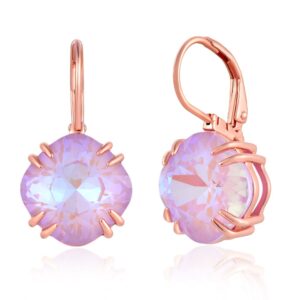naušnice s kristalima u rozoj boji